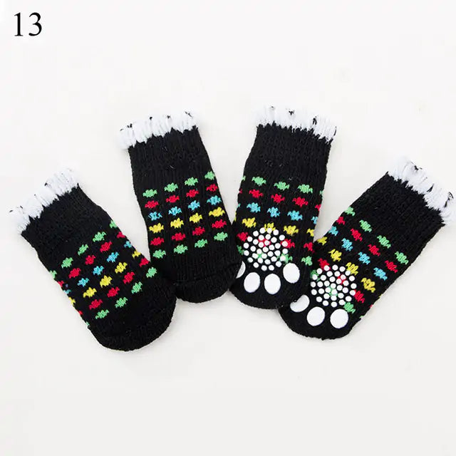 4-Piece Set Knitted Pet Socks