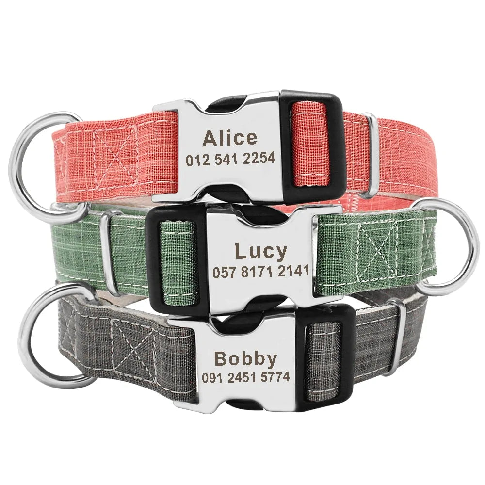 Personalized Custom Nylon Pet Dog Tag Collar